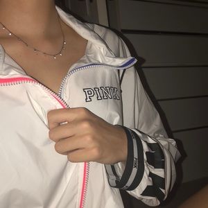 VS PINK White Wind Breaker Jacket